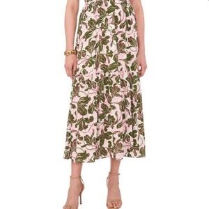 Parker floral tiered midi skirt